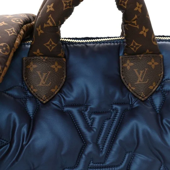 ❌❌LOUIS VUITTON Pillow Speedy Bandouliere 25 Monogram Nylon Metallic Blue bag LV - Picture 5 of 11